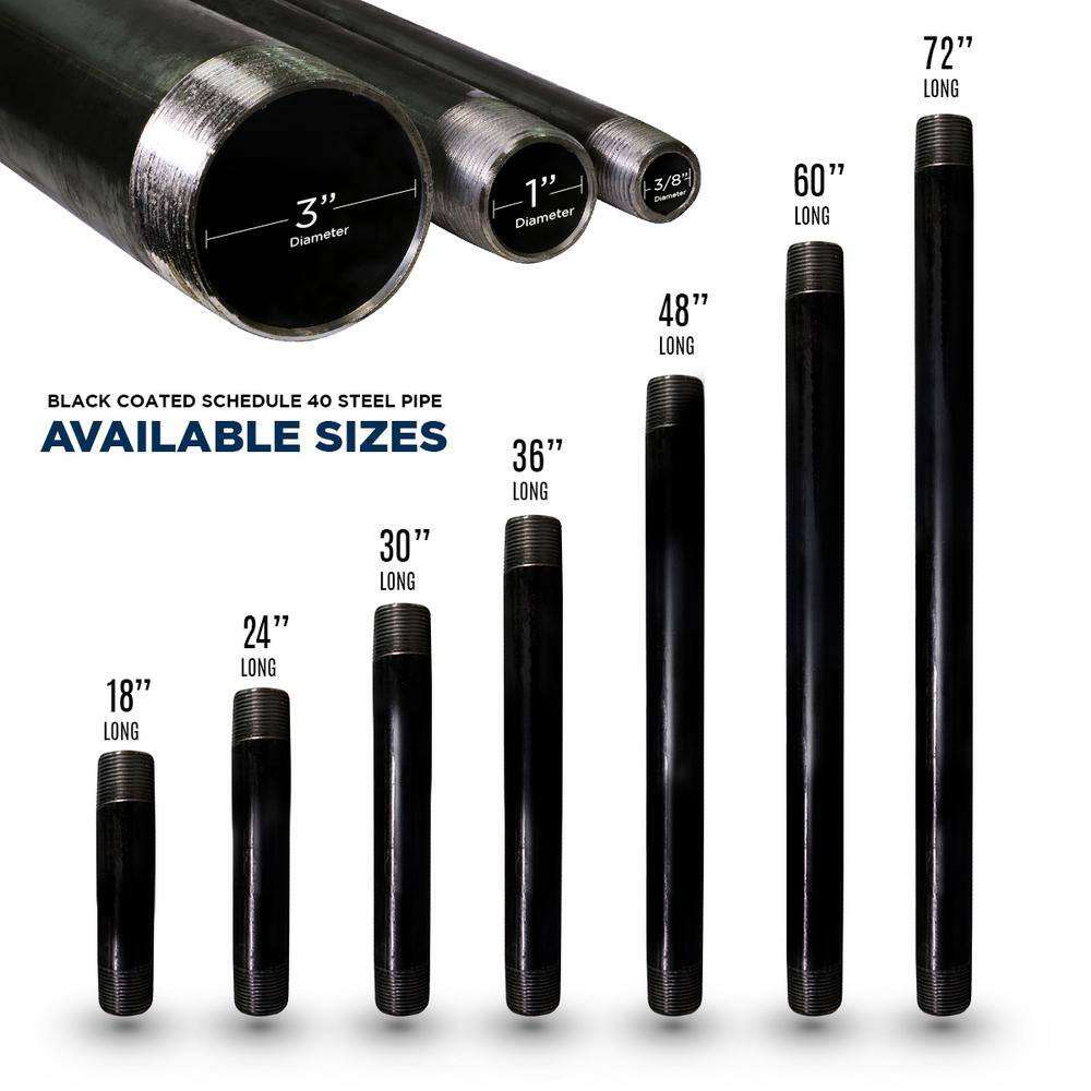 1-1/2 In. X 36 In. Black Steel Pipe