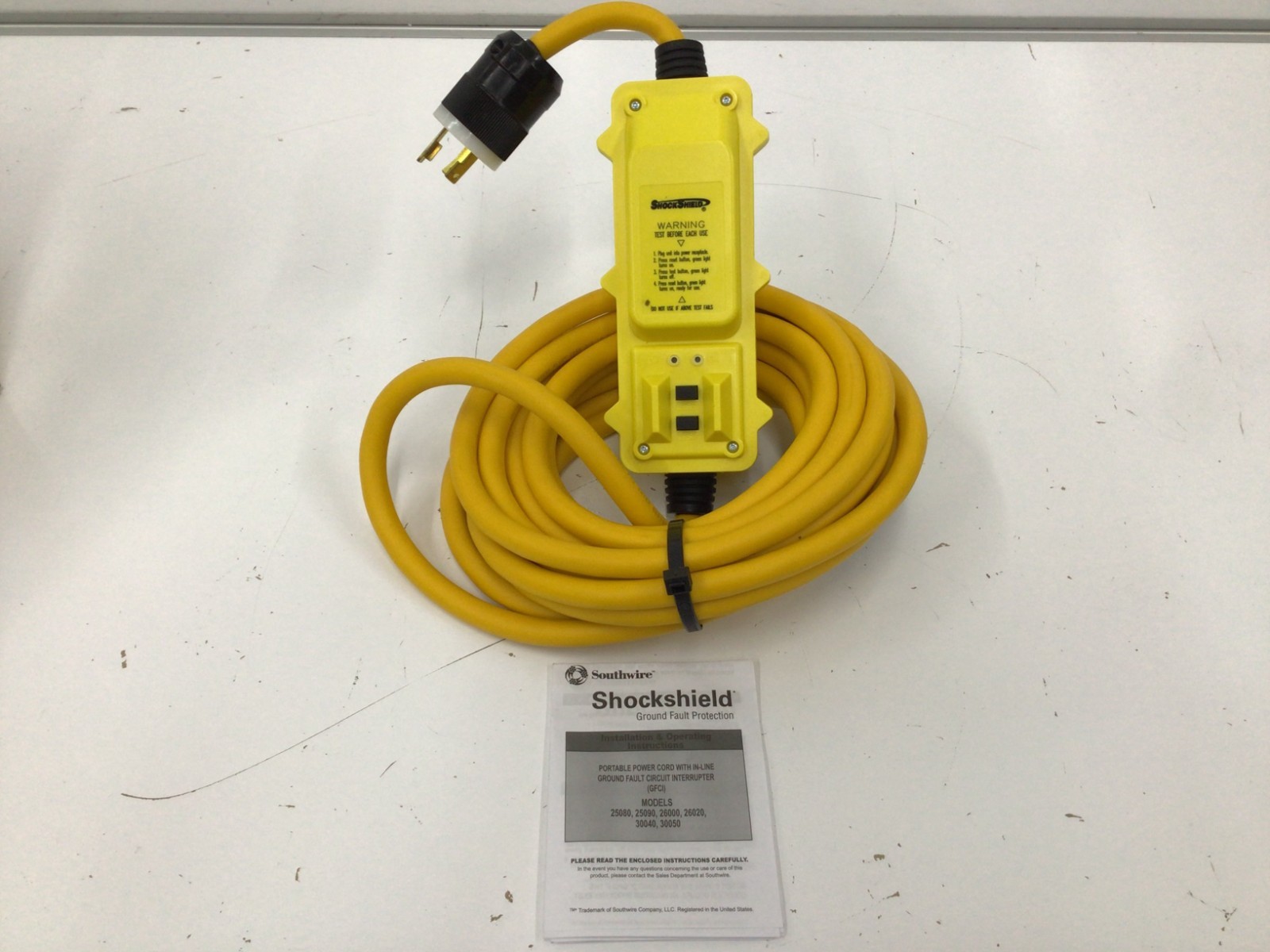 Southwire 44800020-1 240VAC 30 A Maximum Current 25 Ft Length Yellow GFCI