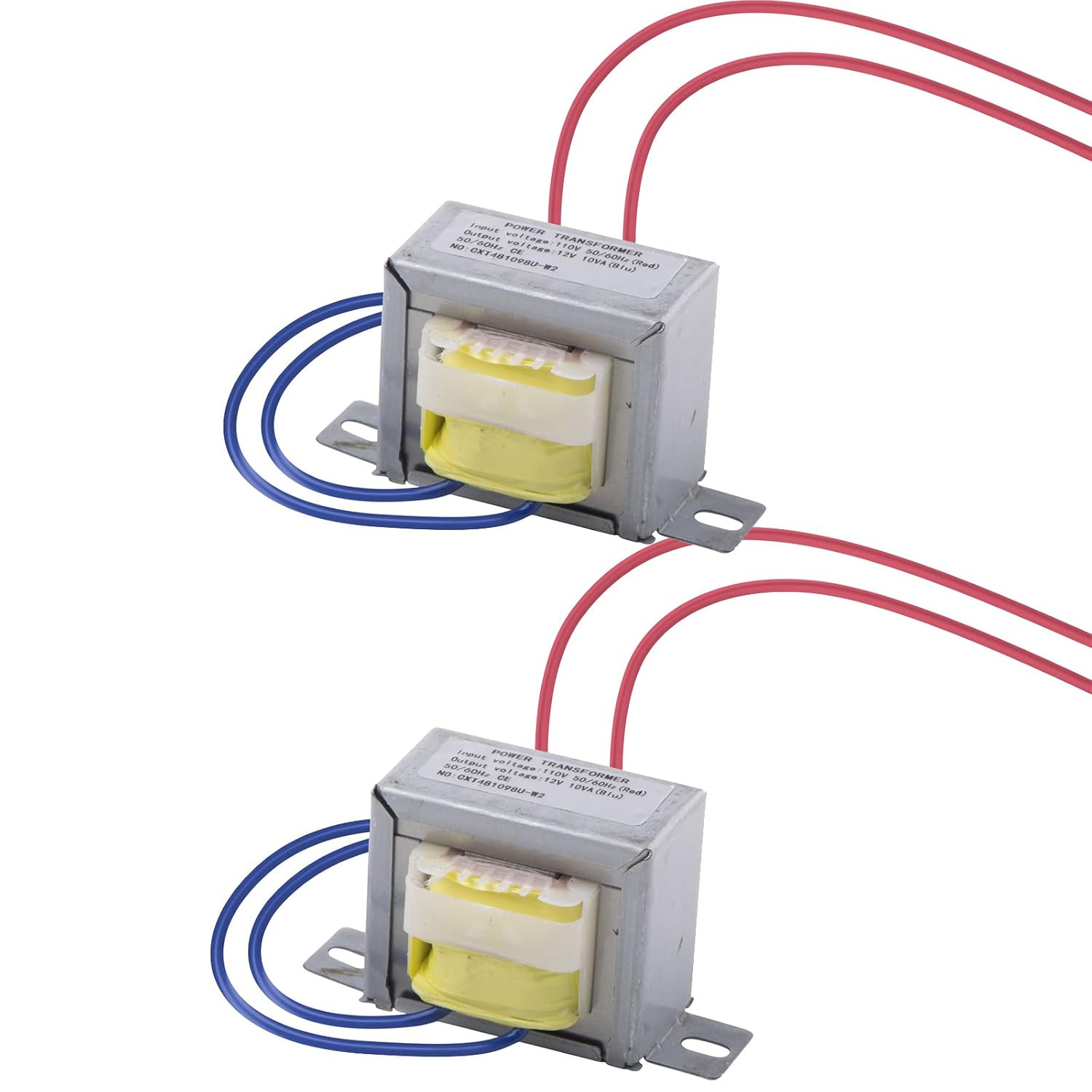 Jingzan 2 Pack Input AC 110V 50/60HZ Output AC 12V 10VA Power Transformer for Sy