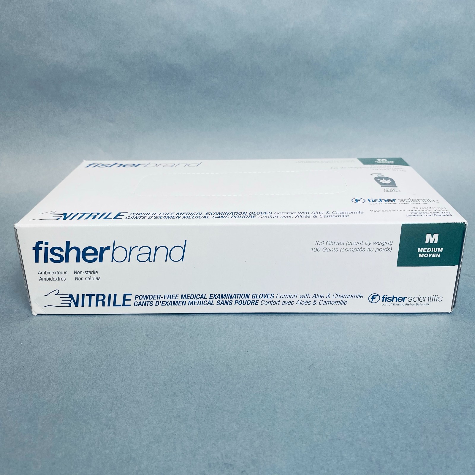 Fisherbrand Nitrile Gloves M Powder Free with Aloe 10 Boxes of 100 Gloves Each