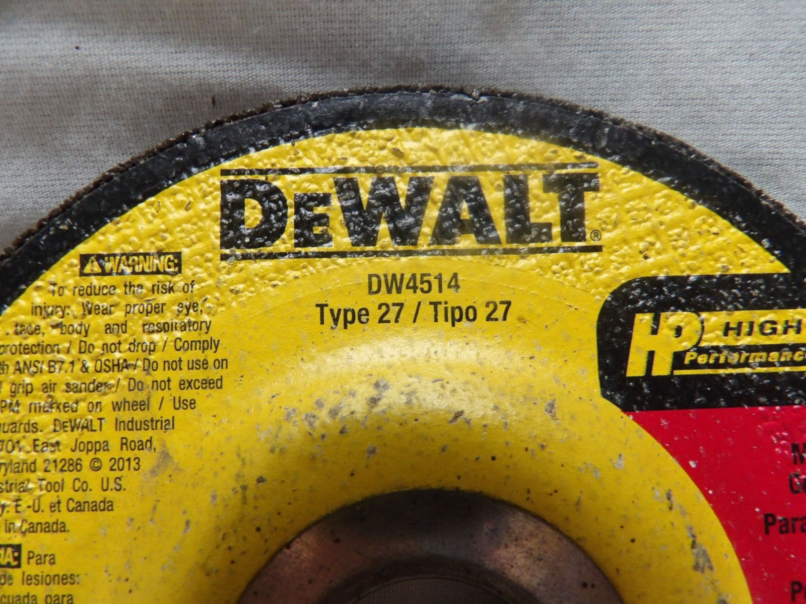 DeWalt Metal Grinding Wheel 4-1/2″ x 1/4″ x 7/8″ DW4514 Max rpms 13,300 (Qty 5)
