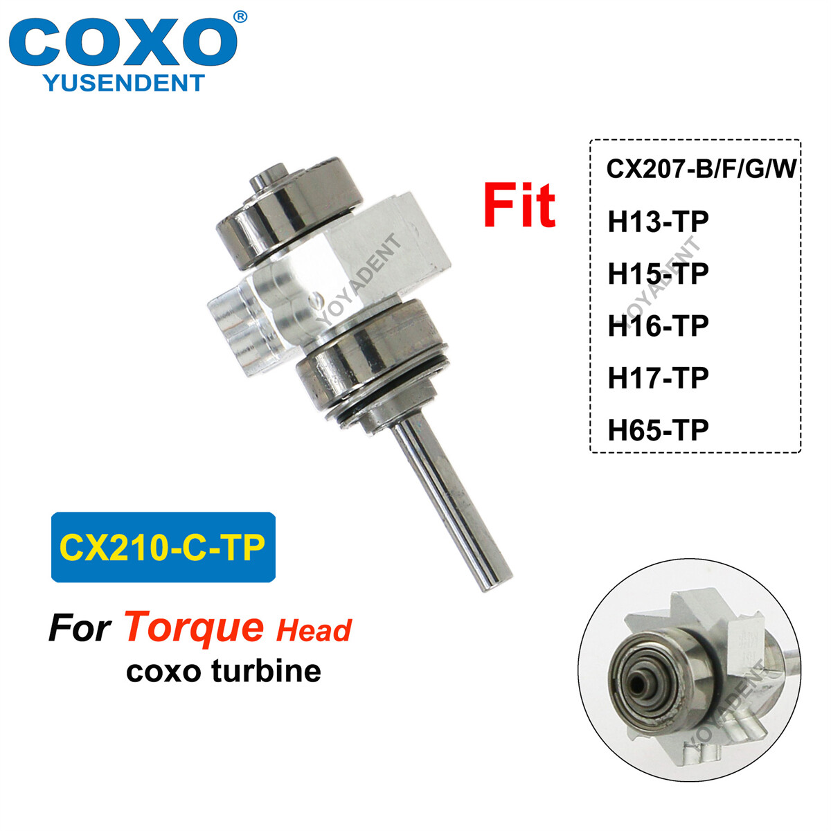 US COXO Dental Turbine High Speed Fiber Optic Handpiece Coupling 6 Pin Fit NSK