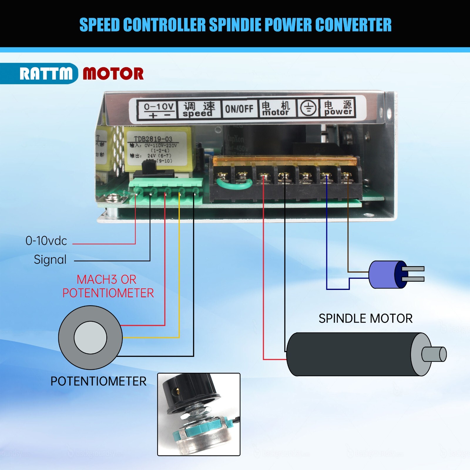 US SHIP】800W Air Cooled Spindle Motor 20000RPM ER16+Speed Power Supply
