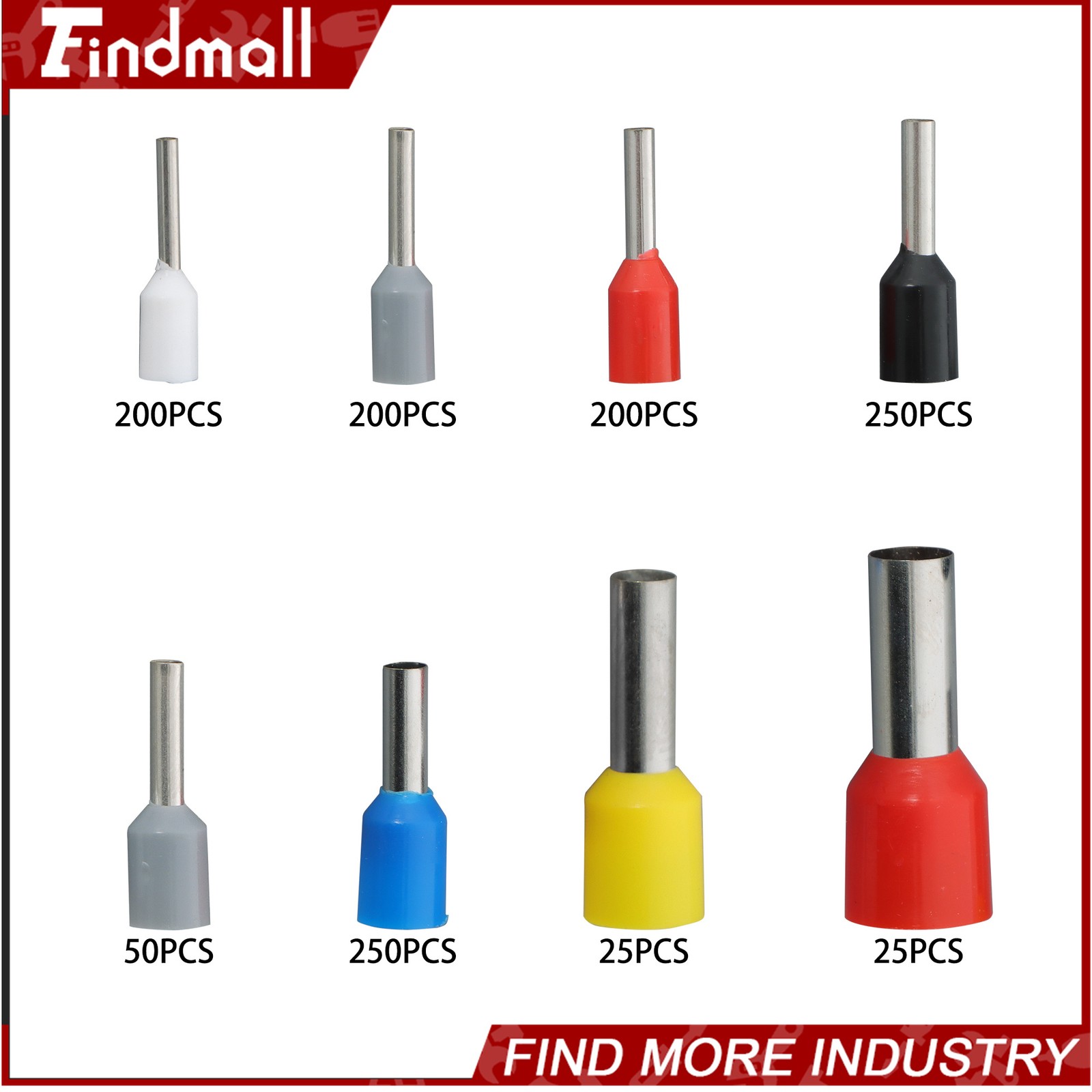 Findmall Self-Adjustable AWG 23-7 Ferrule Crimping Tool Kit W/ 1200Pack Ferrules