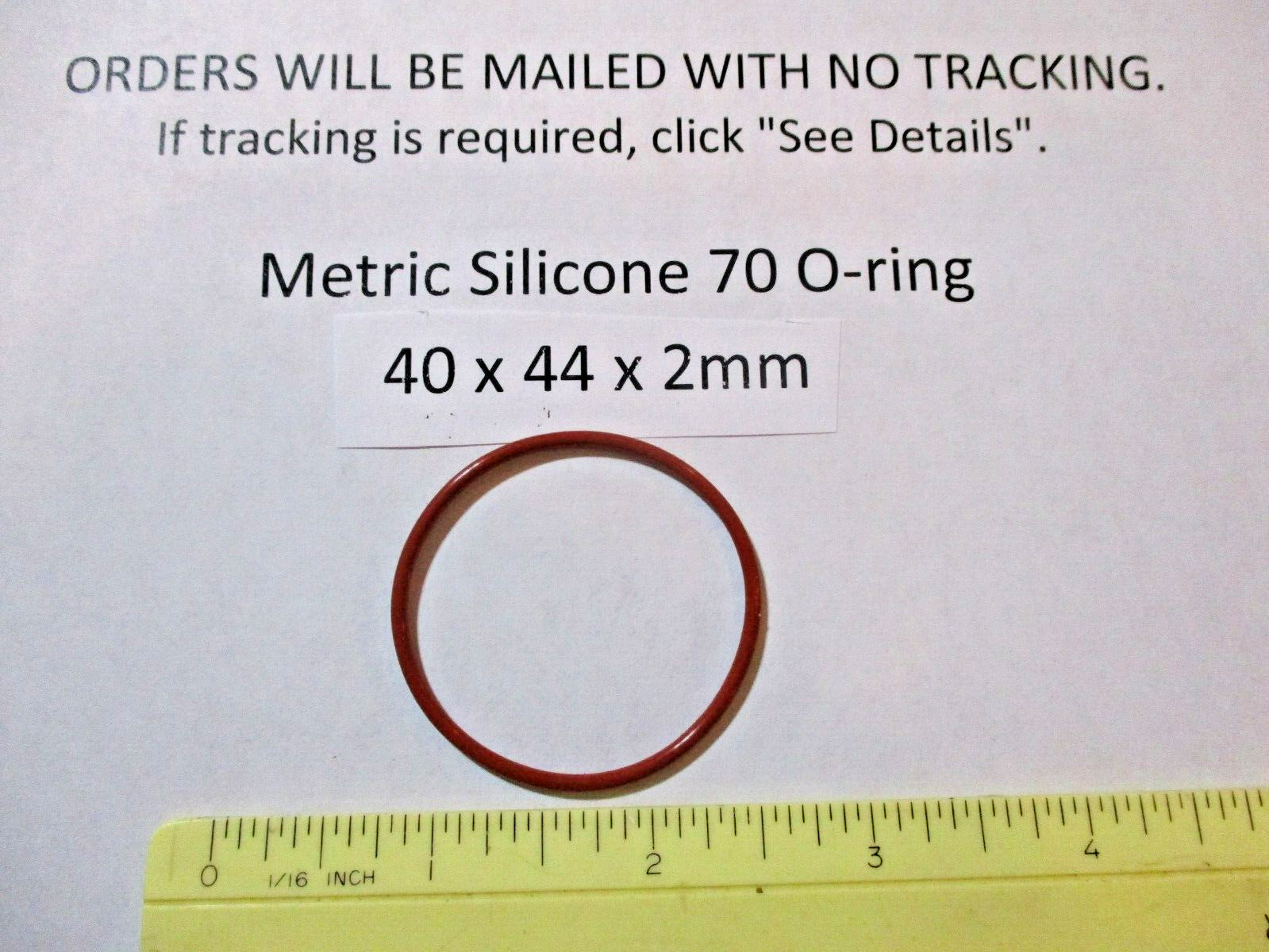 40mm ID x 44mm OD x 2mm thick SILICONE O-ring. Quan 1.