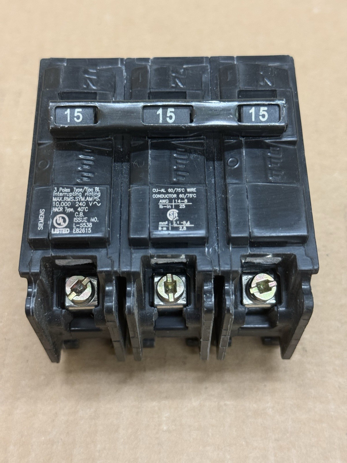 Siemens B315 3 Pole Main Breaker *USED*