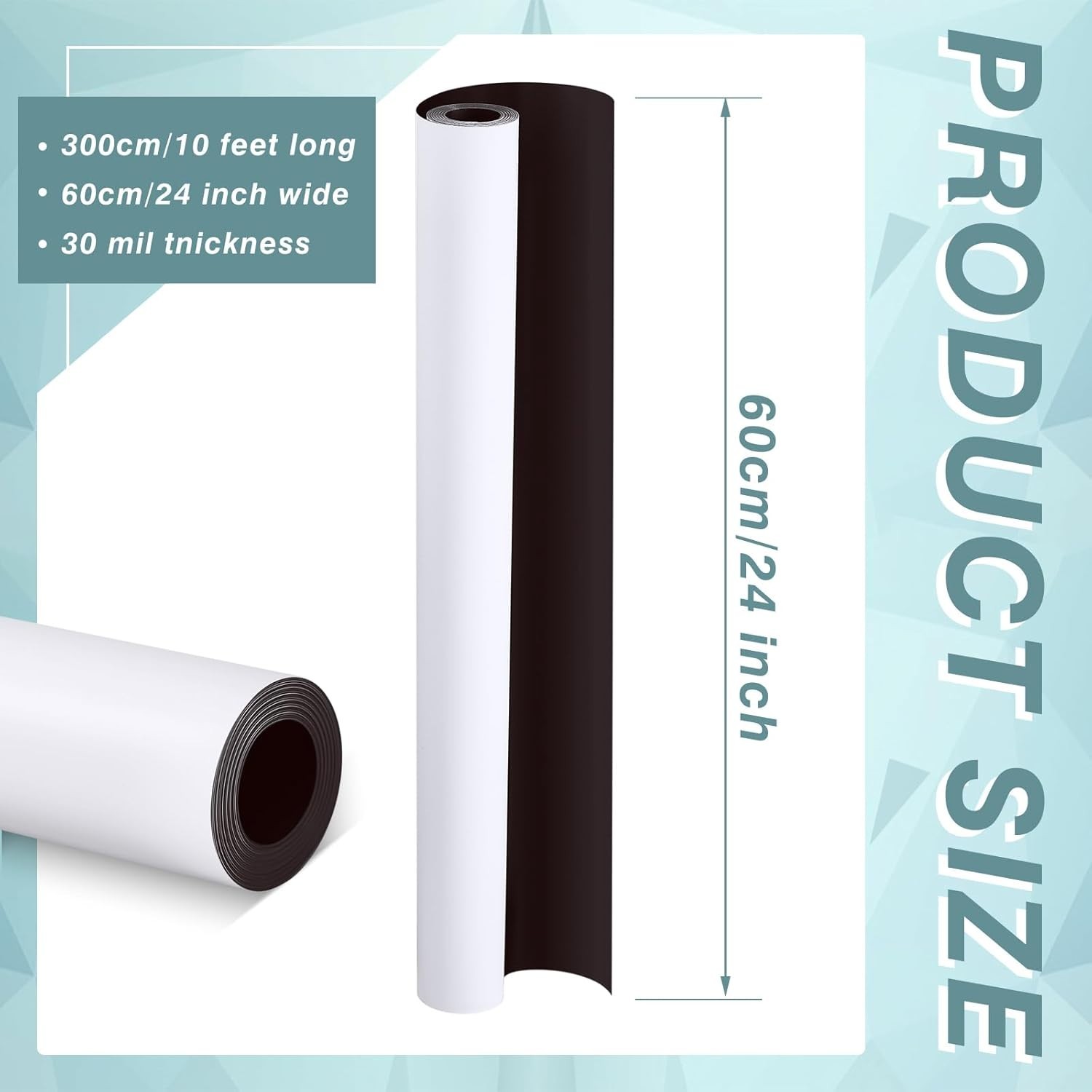 Blank White Magnetic Sheet Roll 24″ x 10 ft Flexible Printable Vinyl 30 Mil