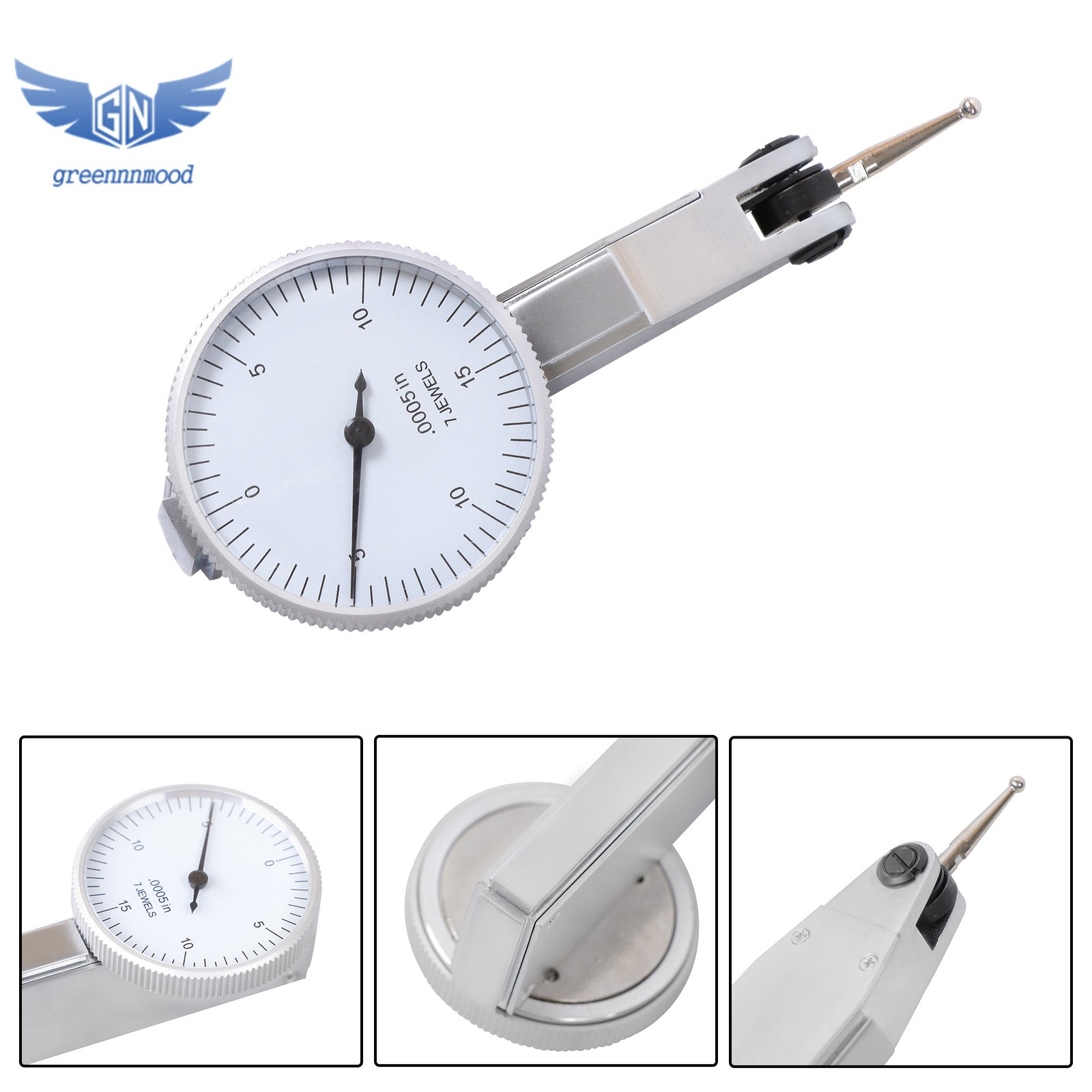 0.0005″ Test Dial Indicator W/ Universal Mill Holder Holder Quill Clamp 1-7/8