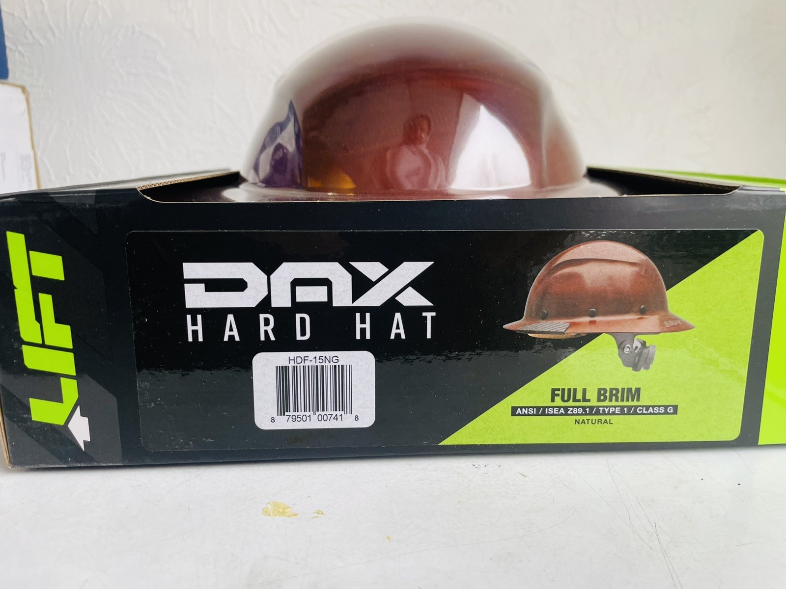 LIFT Safety DAX Fiber Reinforced Resin Full Brim Hard Hat w/ Ratchet Suspension