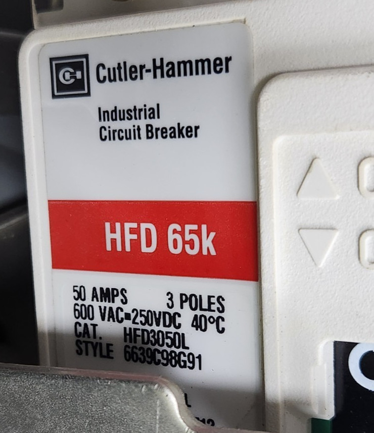 😎 ALLEN BRADLEY 50 AMP BREAKER 6″ FEEDER BUCKET 600 VAC 3 PHASE HFD3050L