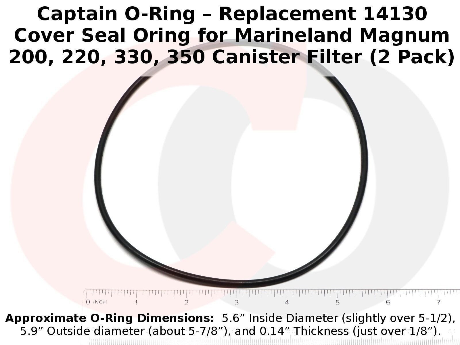 14130 Cover Seal O-Ring for Marineland Magnum 200, 220, 330, 350 Filter (2 Pack)
