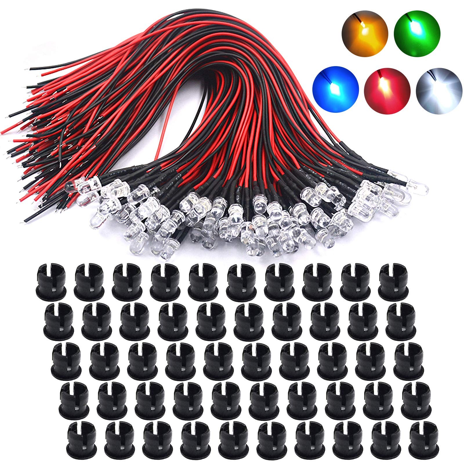lkelyonewy 50 Count (Pack of 1), Red*10,green*10,orange*10,blue*10,white*10