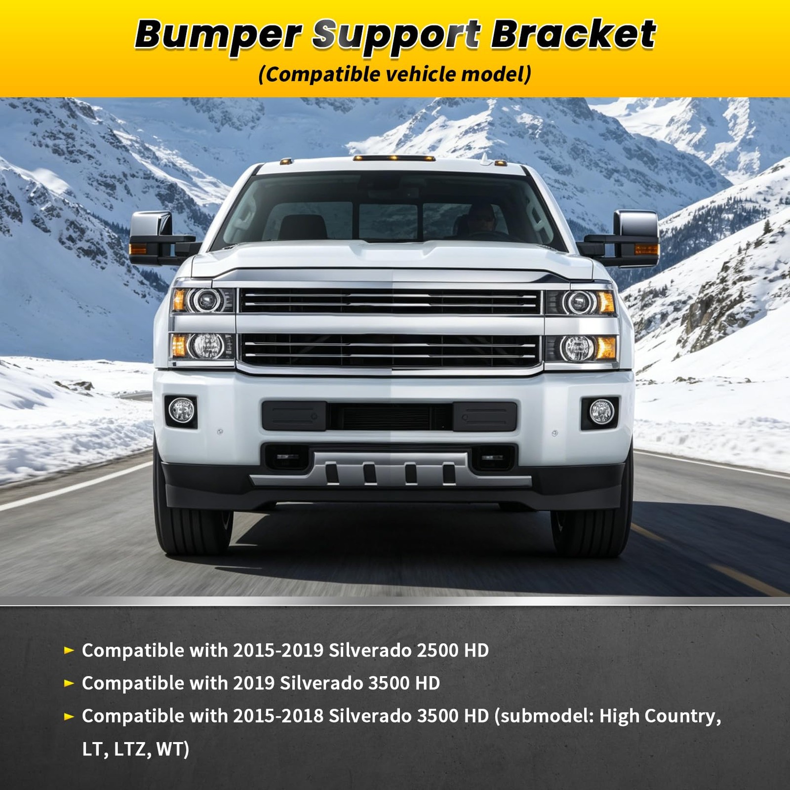 Bumper Face Bar 15-19 Silverado 2500HD 19 3500HD Fog/Park Sensor Holes 23229369