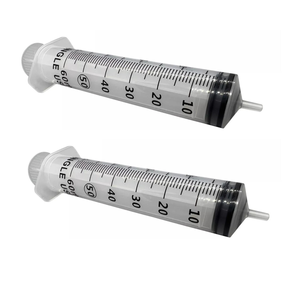 2x 60ml/2oz Plastic Syringe Sterile Plant Water Animal Feeder 60cc Slip Tip