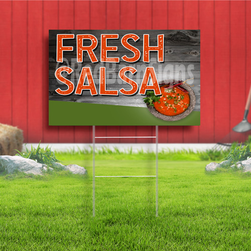 Fresh Salsa Coroplast Sign Plastic Indoor Outdoor Yard Sign FREE SHIPPING