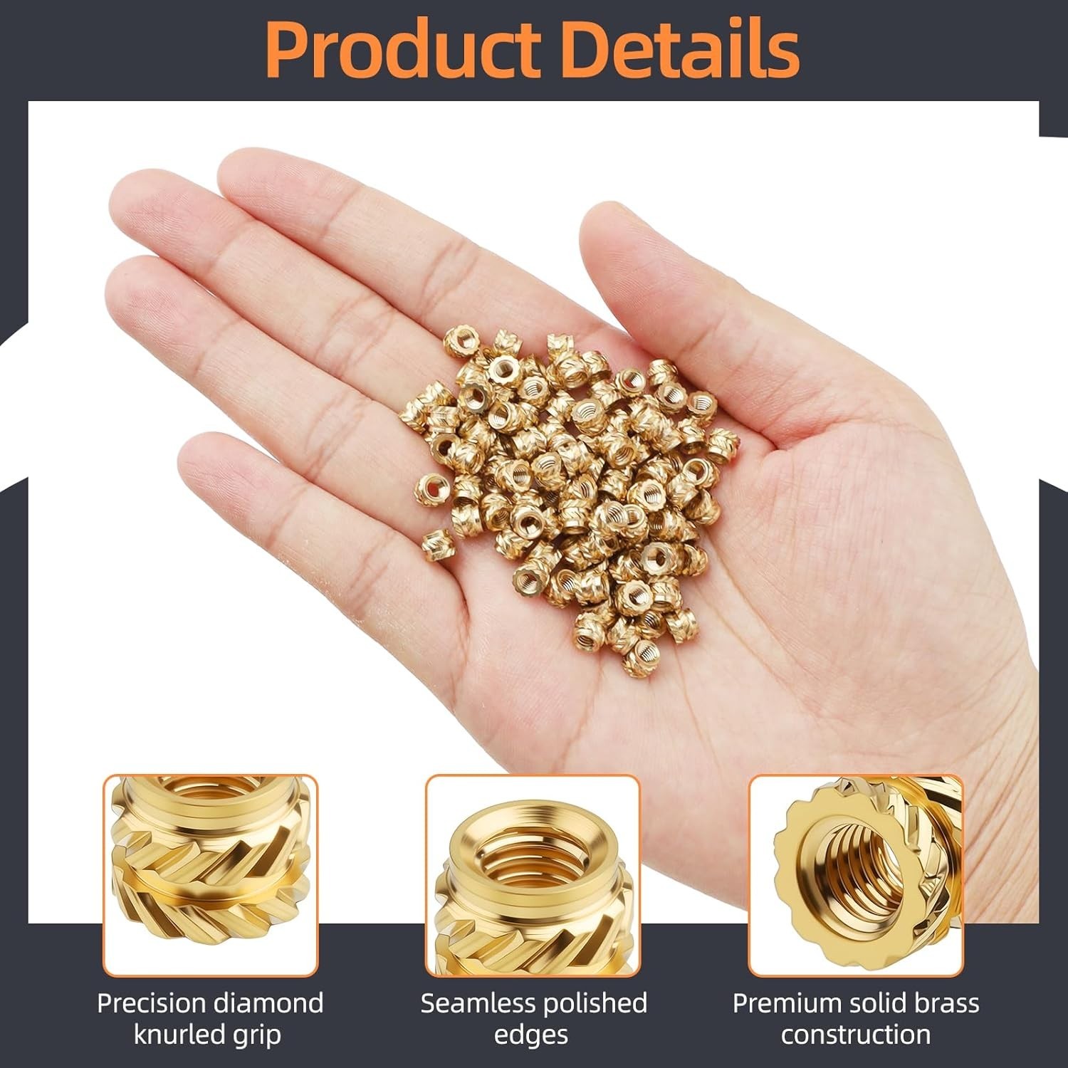 100 Pcs M3 Threaded Insert M3 X 4mm X 5mm Heat Set Inserts Brass Nuts Plastic