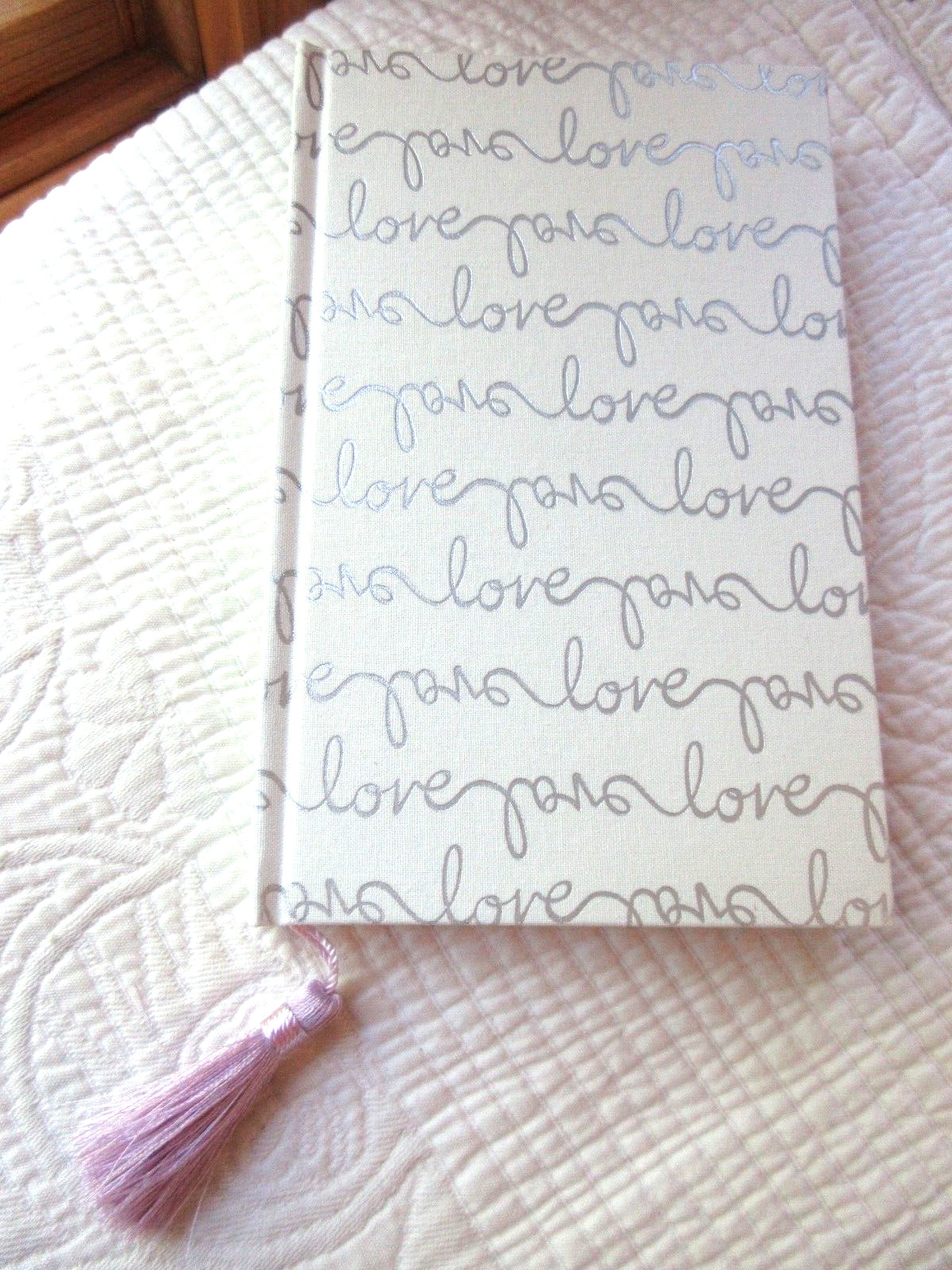 KATE SPADE LOVE BRIDAL JOURNAL TASSEL BOOKMARK 200 LINED PAGES LILAC ON WHITE