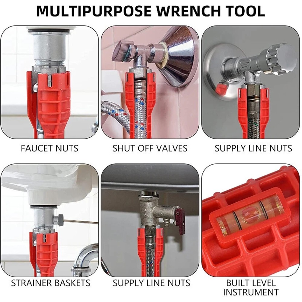 14 In 1 Faucet Sink Basin Installer Pipe Wrench Tap Spanner Multifunction Tools