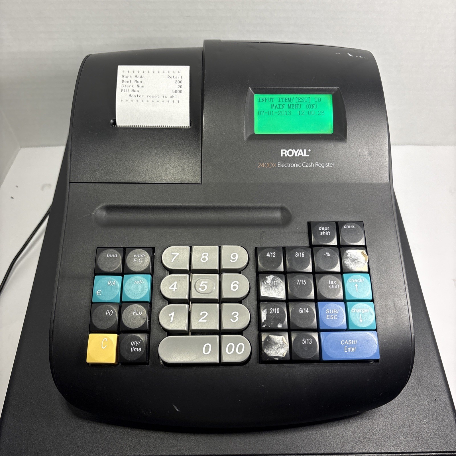 Royal 240DX Electronic Cash Register Thermal Printer 5000 PLU Black 240 DX