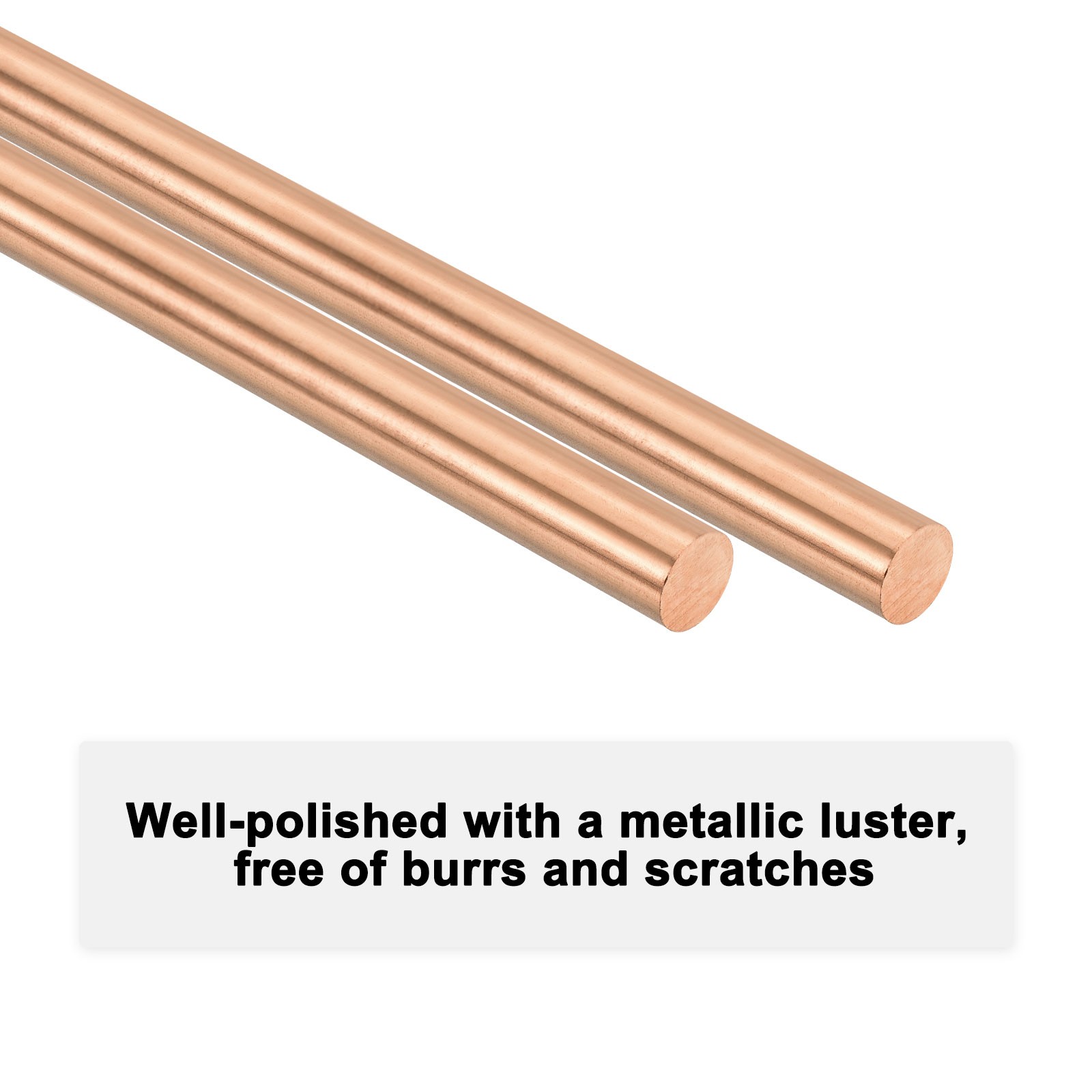 2-Pack Copper Round Rod 4mm x 250mm T2 Copper Stock