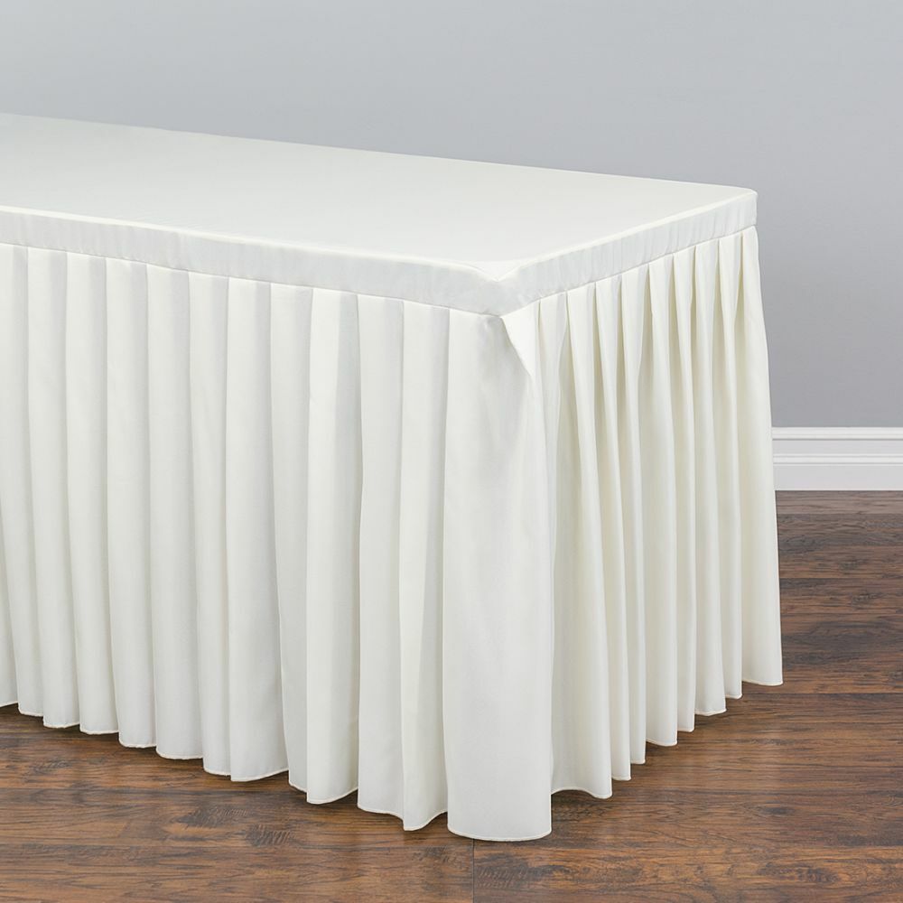 4/ 6/ 8 ft. Fitted Poly Table Skirt for Banquet Table Wedding Event Catering