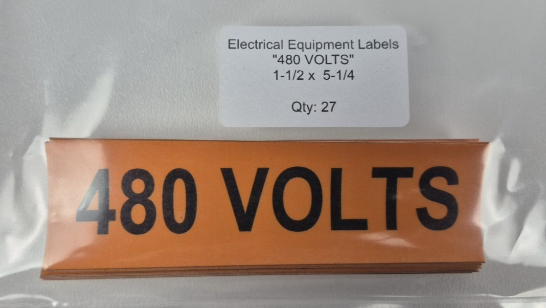 159pc Electrical Voltage Label Sticker Lot 120V 240V 480V Single Three Phase NEW