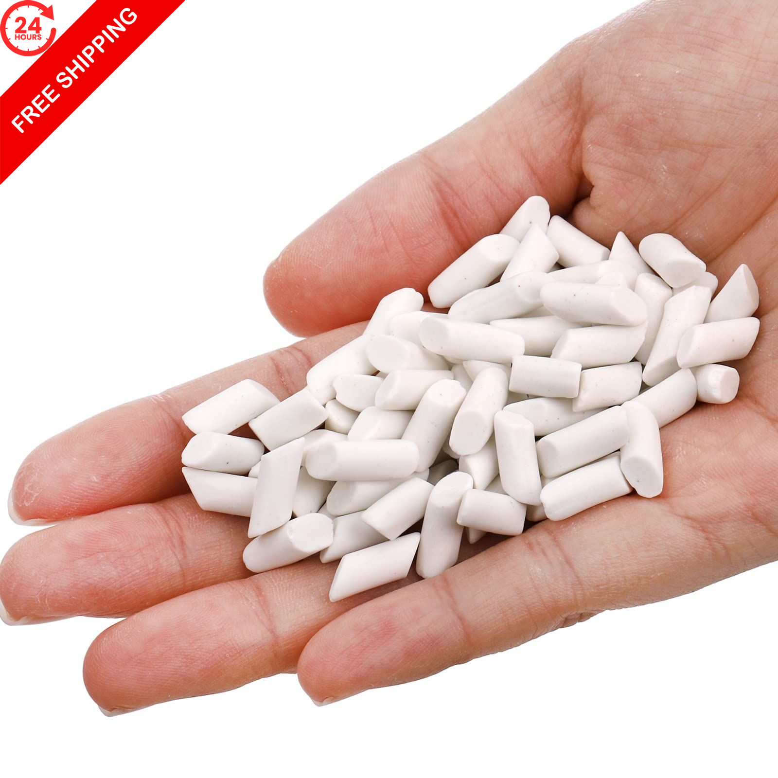 Hiceeden 8 Pounds Rock Tumbling Filler Media, 1/5″ x 2/5″ x 2/5″, White