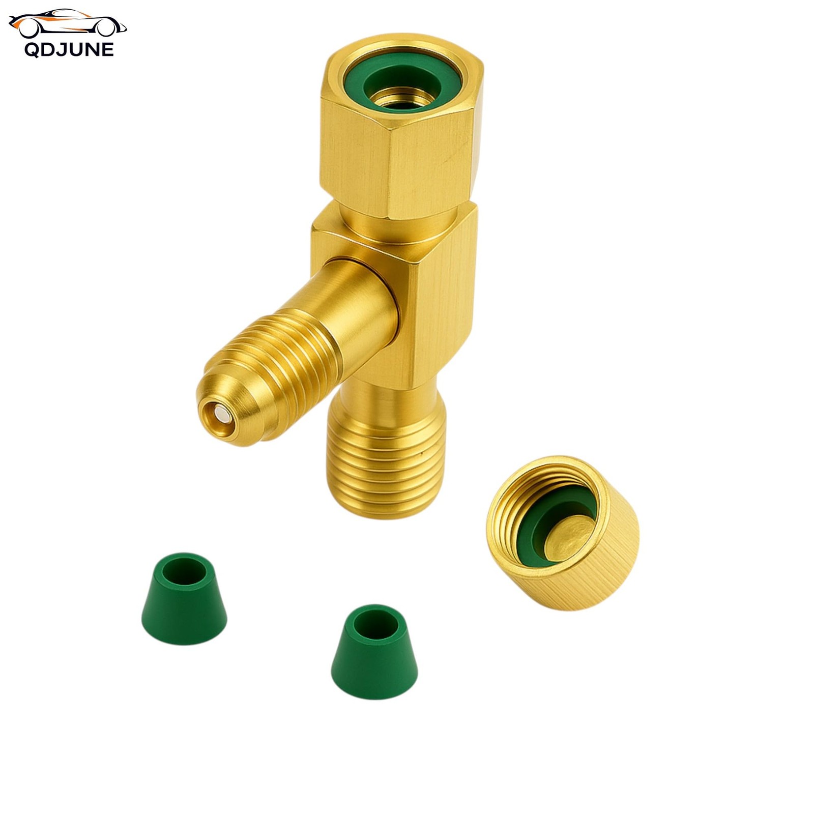 Quick Coupler Tee Adapter, 1/4 Inch Tee Adapter C/w Valve Core, Fits for Gaug…