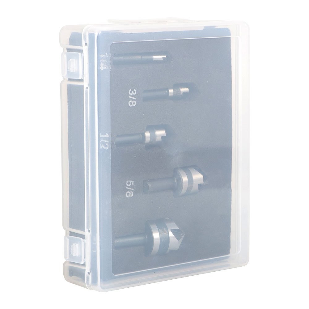 5 Pack High-Speed Steel Countersink Drill Bit Set For Metals Wood And Plastic