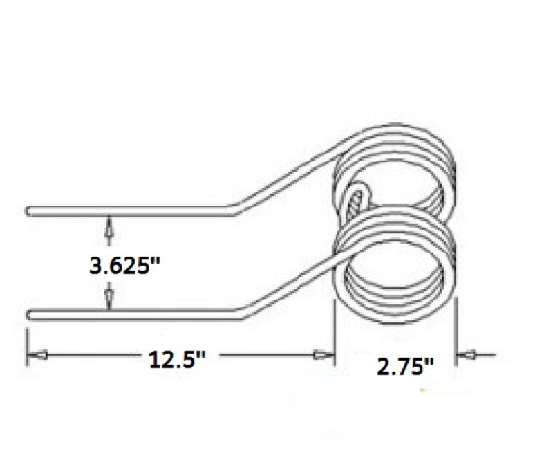 3 Kuhn Tedder Teeth 12.5″ Tine x 2.75″ Coil x 3.625″ Hook w/ 0.375 Wire 576 090