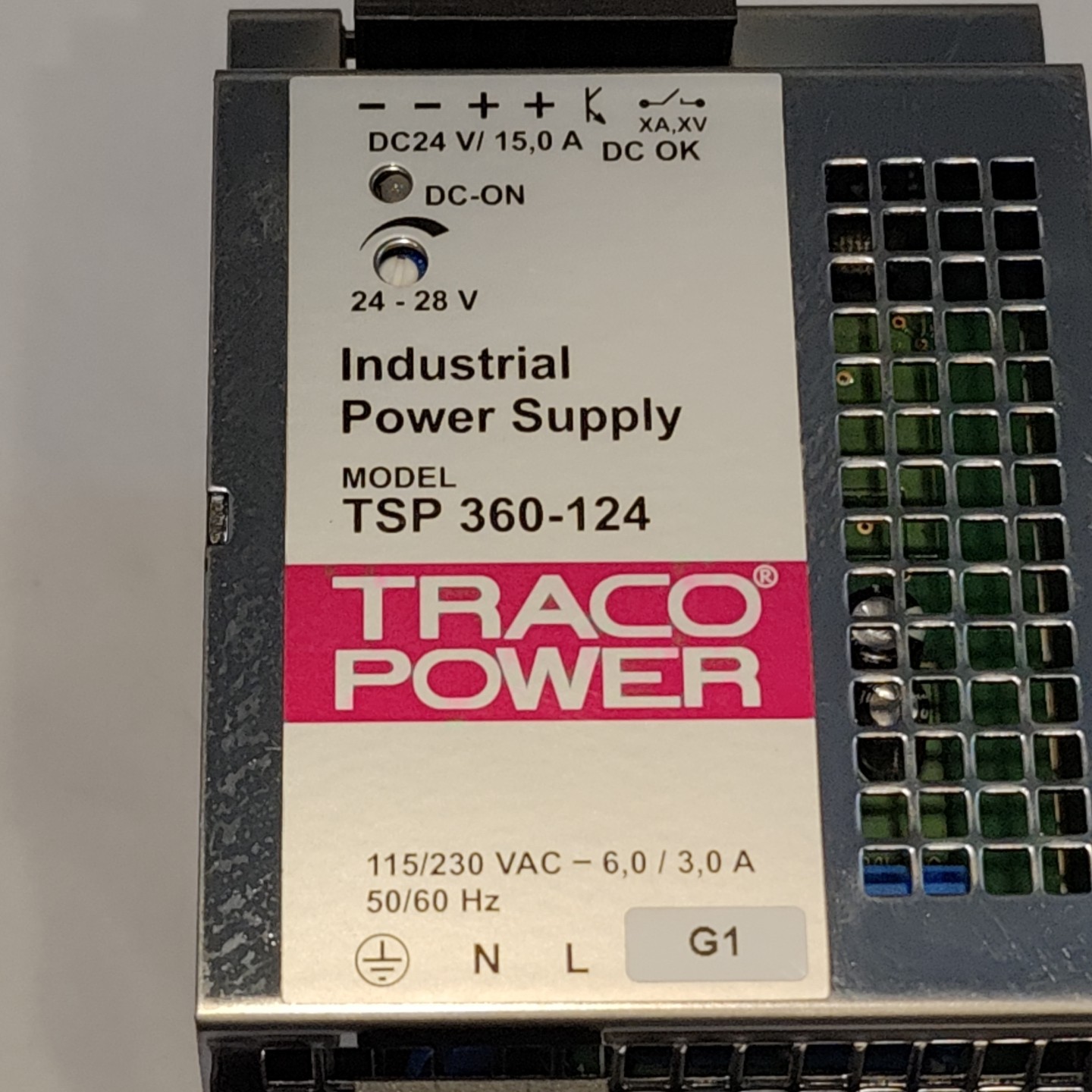 Traco Power TSP 360-124 Induatrial Power Supply 24VDC/15.0A