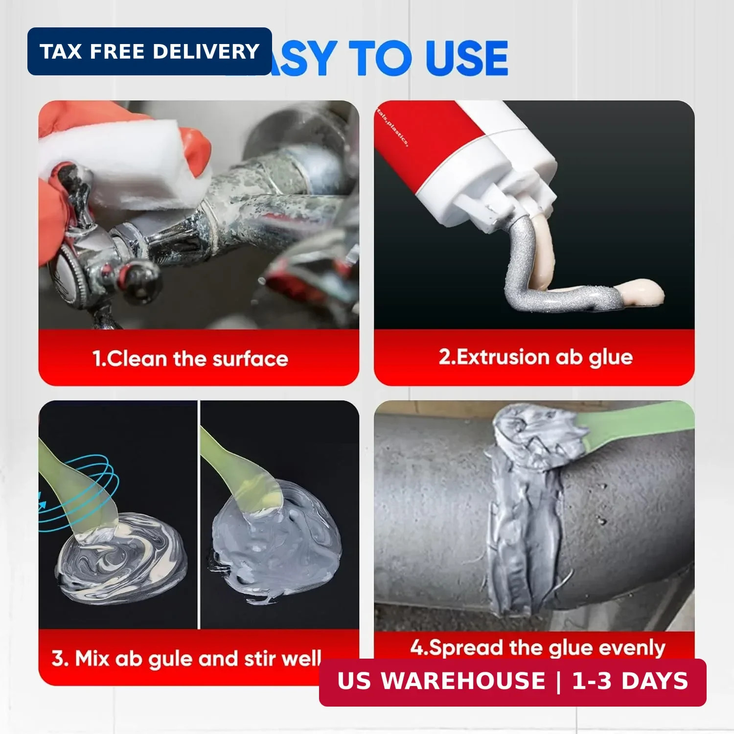 Metal Glue,Heavy Duty Welding,Epoxy Glue,Exhaust Leak Repair，Car Automotive f…