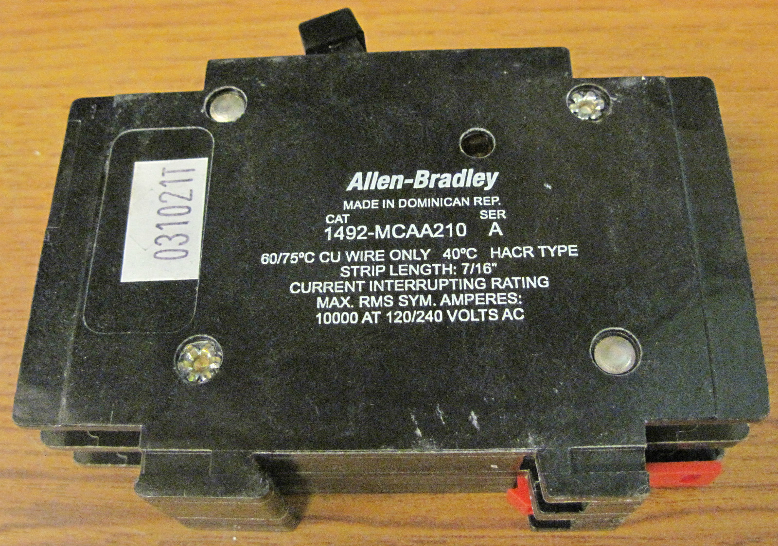 Allen-Bradley 1492-MCAA210 10 Amp Circuit Breaker 2 Pole 120/240 Volt AC
