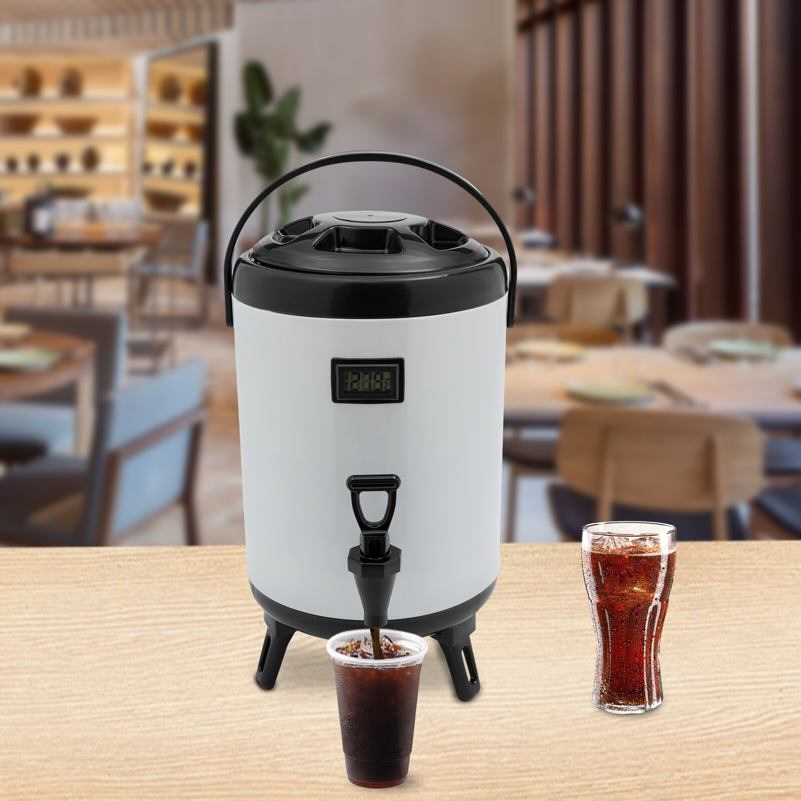 8L/2.11gal Insulated Beverage Dispenser With Lid, Cold And Hot Drink Dispenser