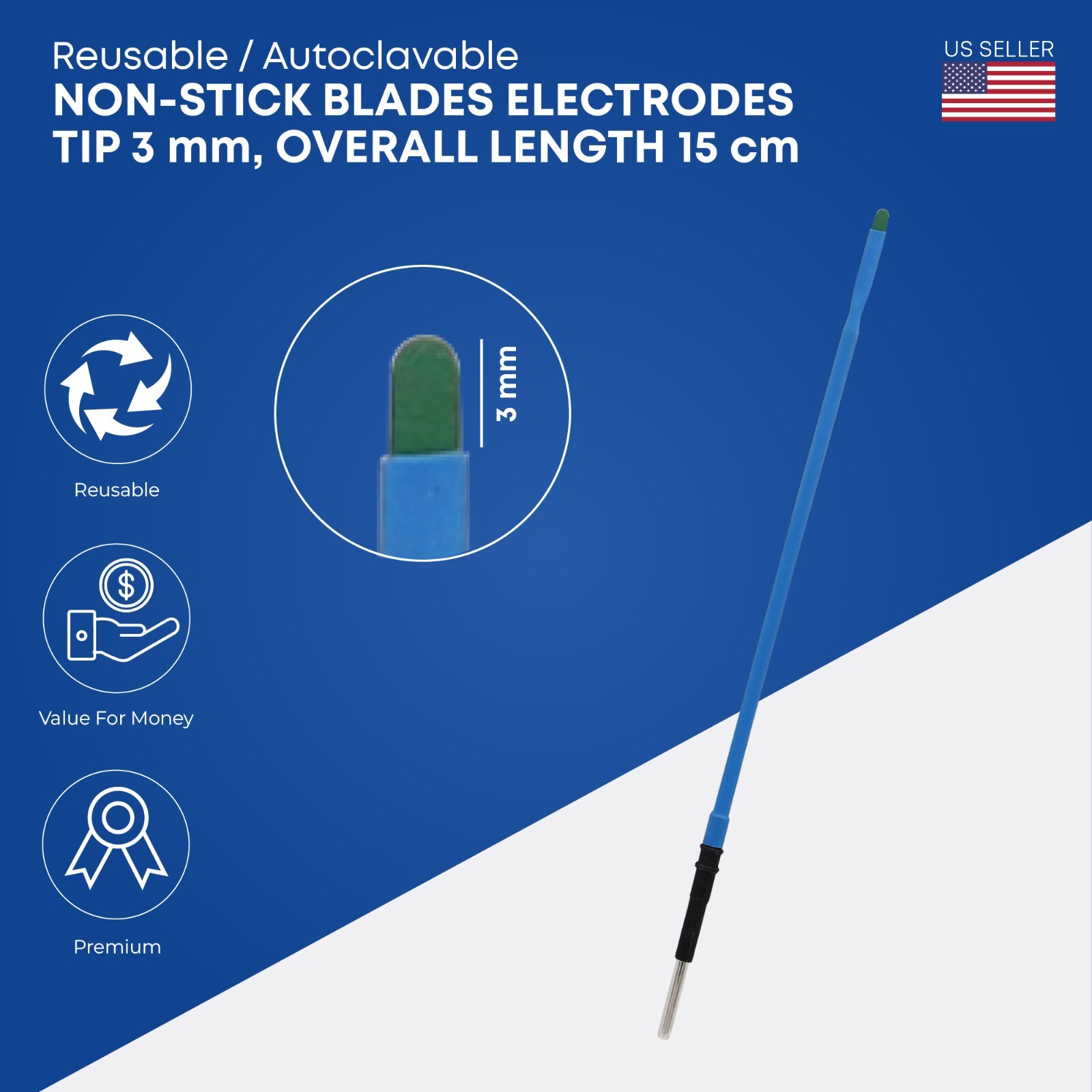 Non-Stick Reusable Blade Electrode 15cm | Electrosurgical | Autoclavable