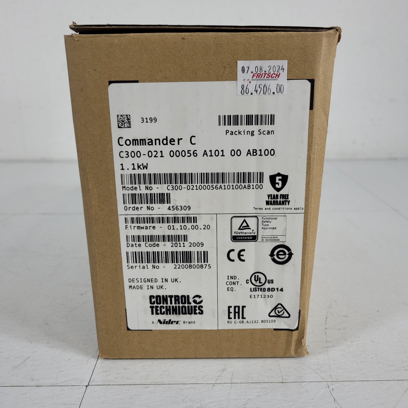 Nidec Commander C 1.1 kW C300-021 00056 A101 00 AB100 Control FRITSCH 86.4506.00