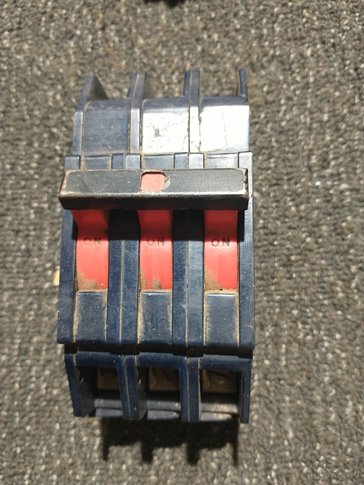 Zinsco 3 Pole 20 amp 120/240 Volt AC Type T-24 Circuit Breaker Tested