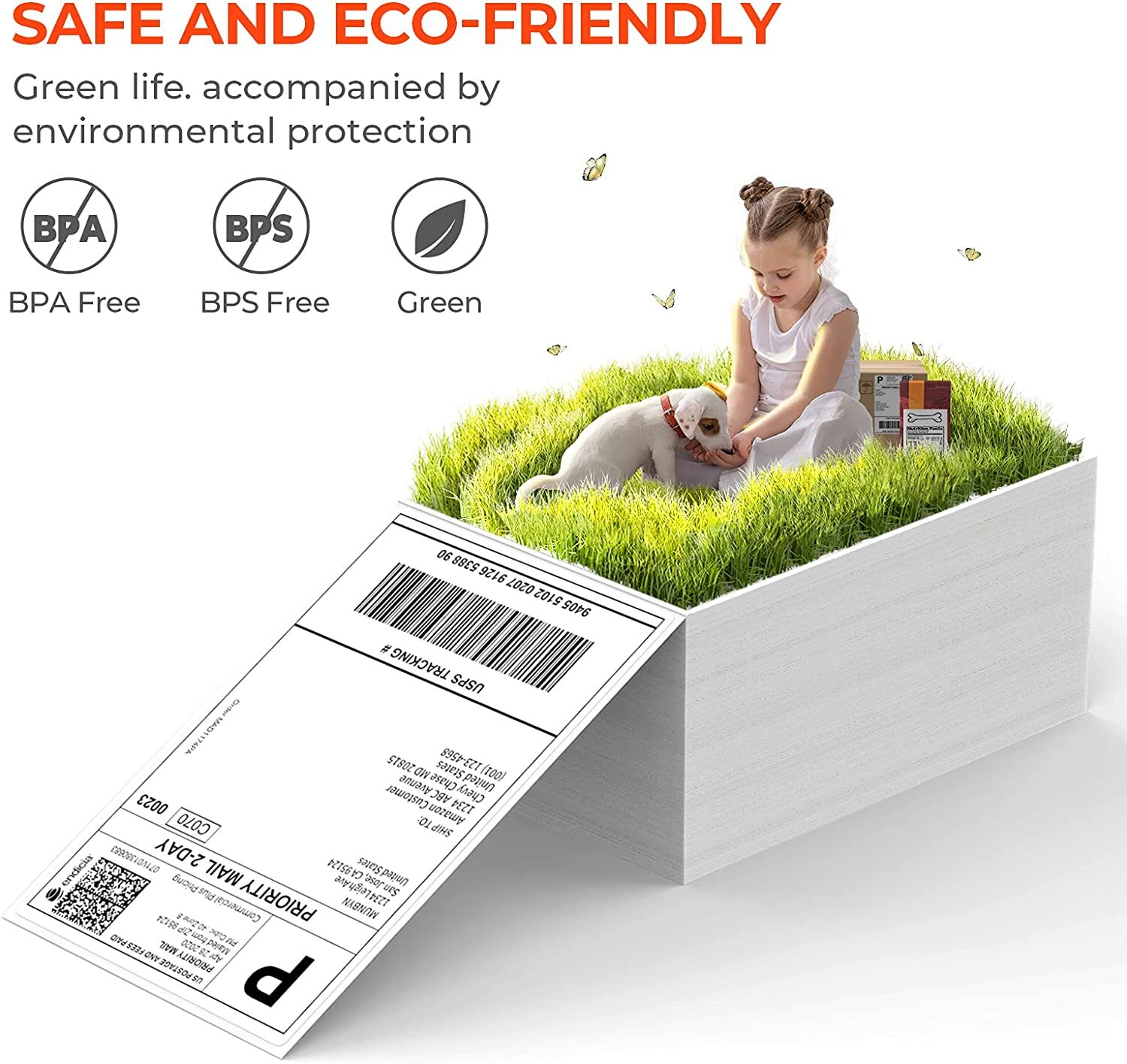 500 4×6 Fanfold Direct Thermal Direct Shipping Labels for Zebra & Rollo Printers