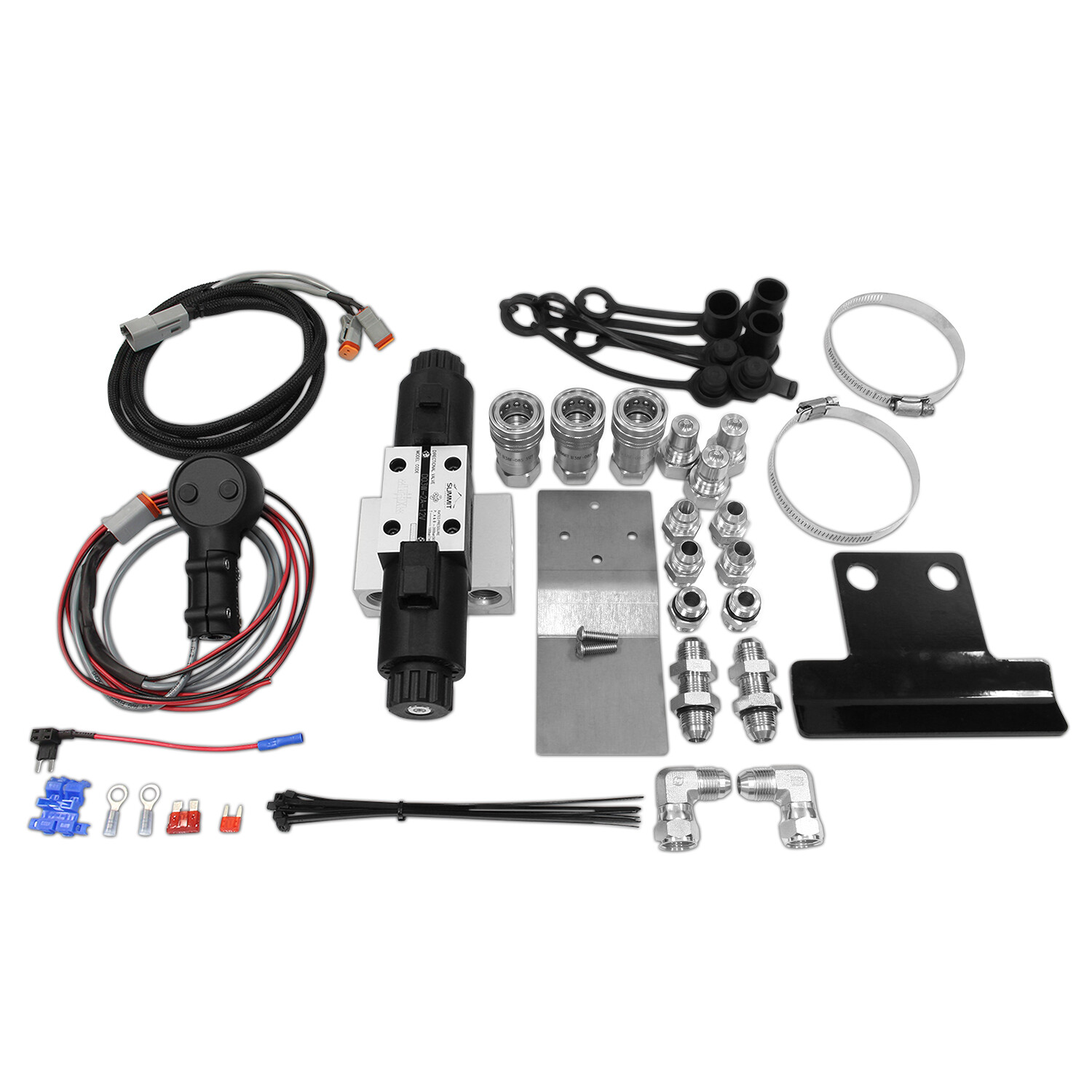 Universal Hydraulic Third Function Valve Kit, 15 GPM, 3/8″ ISO 7241-B Couplers
