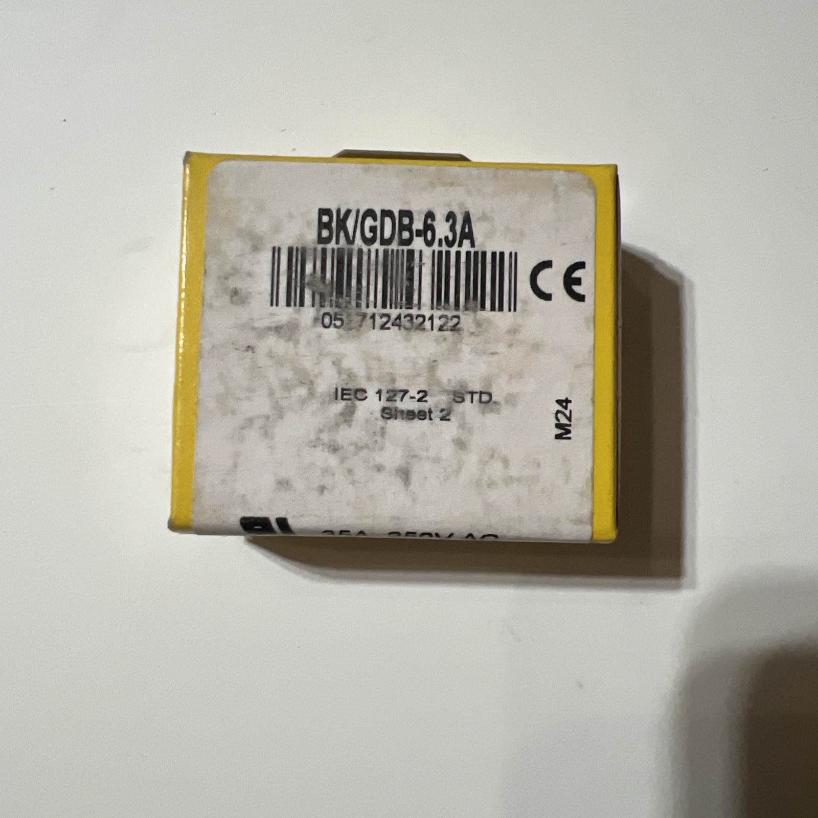 A brand new box of 100 COOPER BussFuses p/n BK/GDB-6.3A fuses
