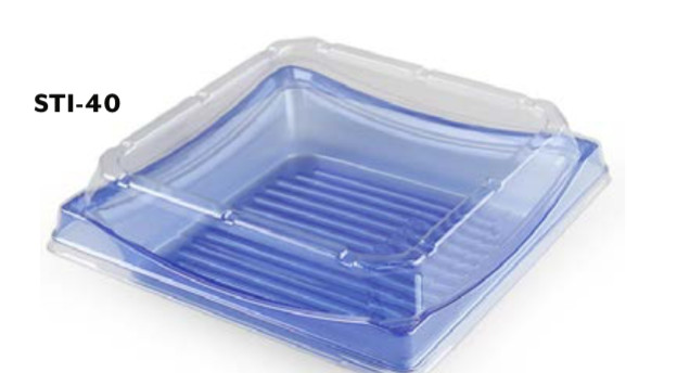 Blue PET Togo Sushi Tray w/ Lid Square Food Container (7.09″x7.09″) 50 Sets