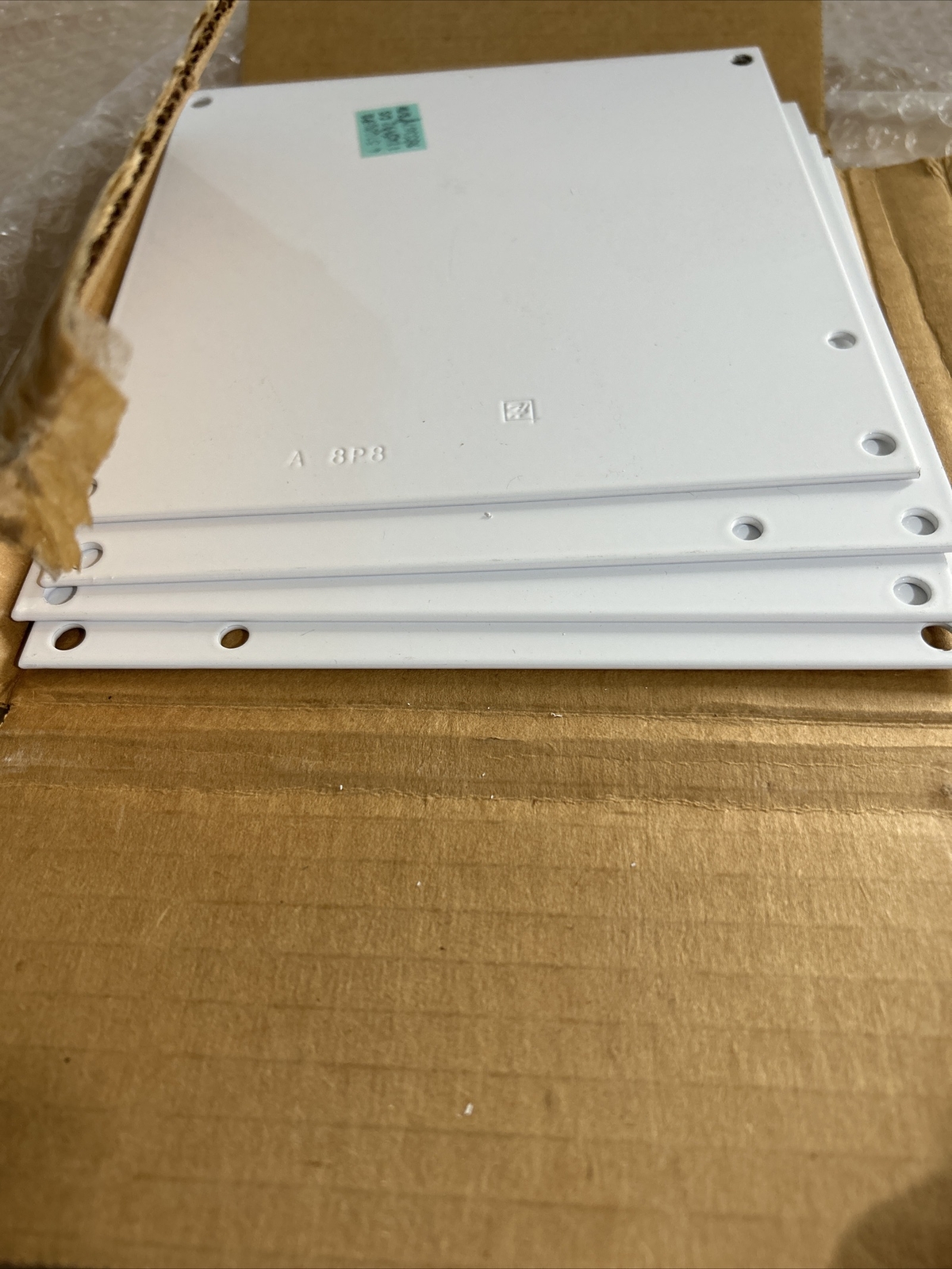 (3) HOFFMAN PACK OF 4 A-8P8 White Steel Panel Cover NIB + Warranty
