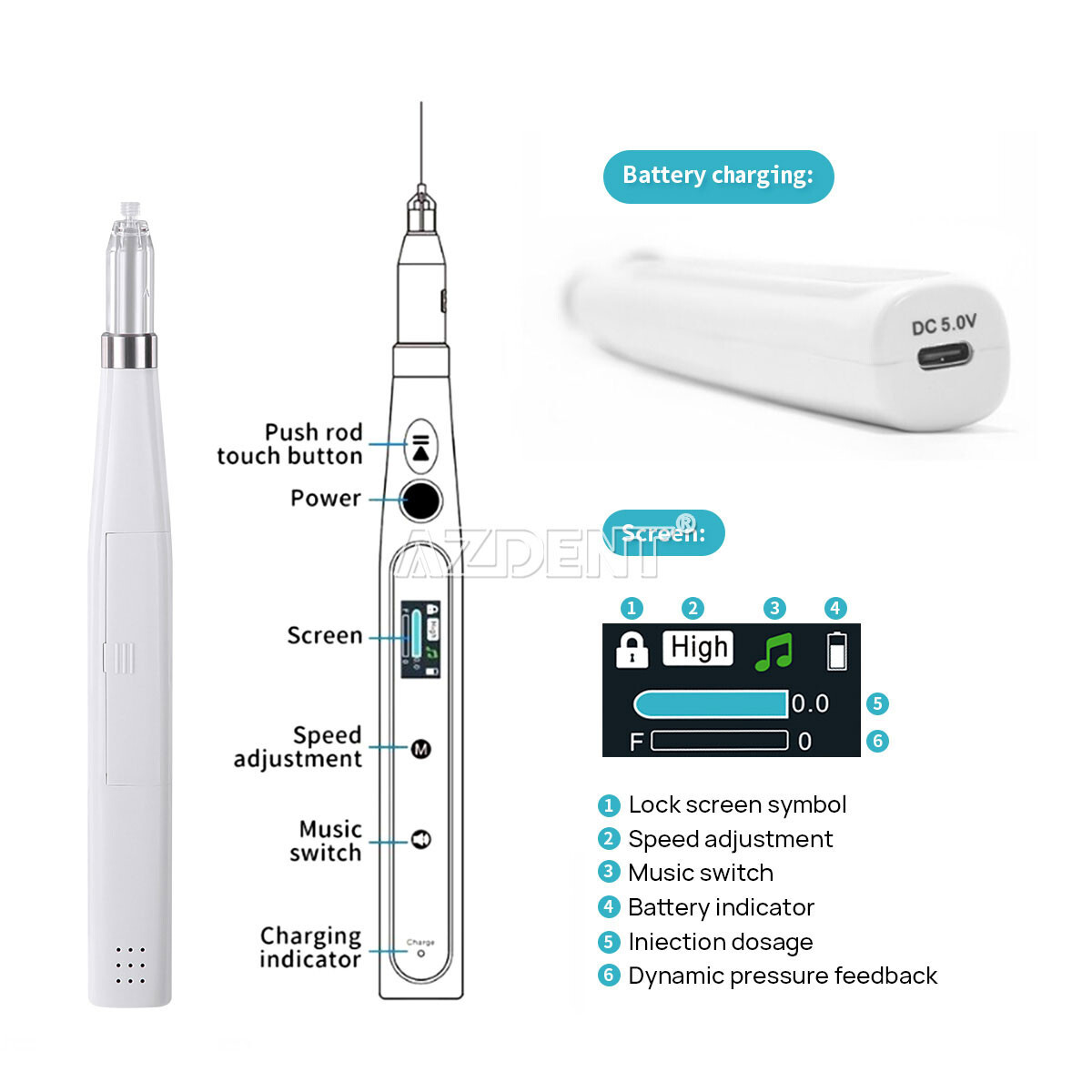 Woodpecker Style Dental Painless Oral Local Anesthesia Device anestesia Pen