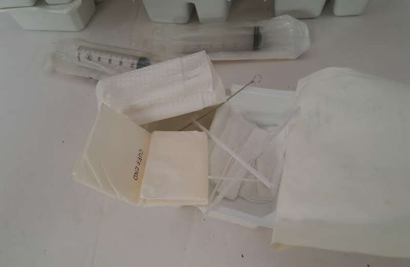 Sterile Tracheostomy Care Tray Care & Clean Set sealed set of 14& 2 Syringes
