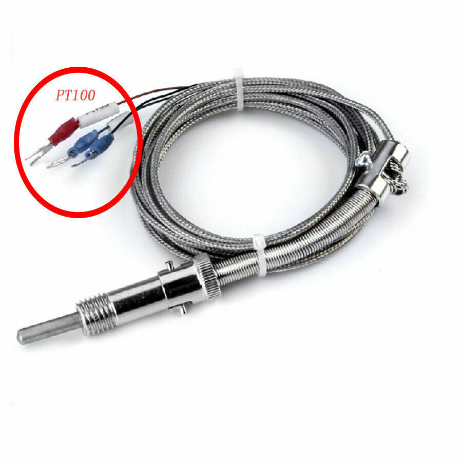 0~400℃ Compression Spring K Type PT100 Thermocouple Probe Wire Lead 1-5M 3-16ft