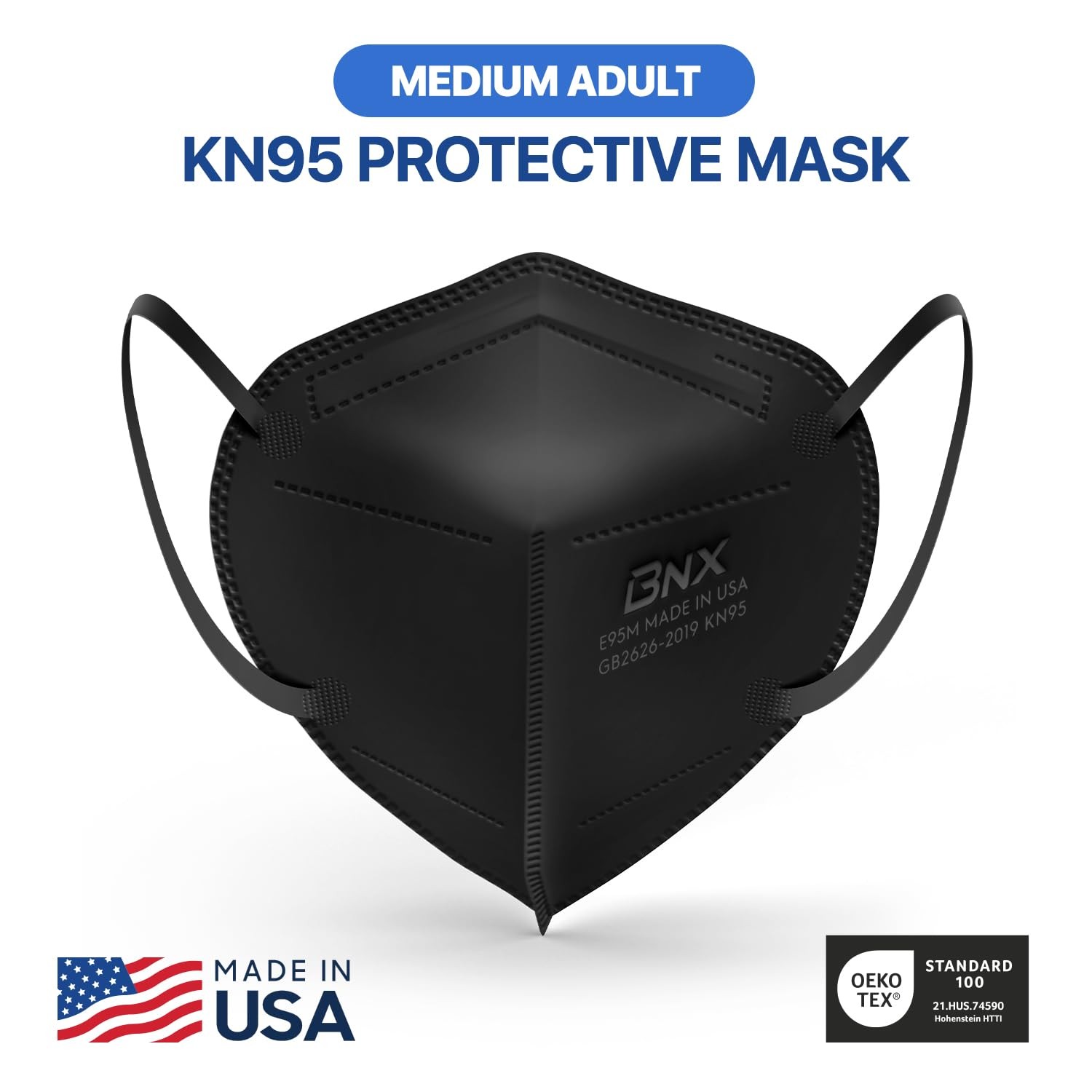 BNX KN95 Made in USA, KN95 Disposable Particulate Protective , GB2626-2019, P…