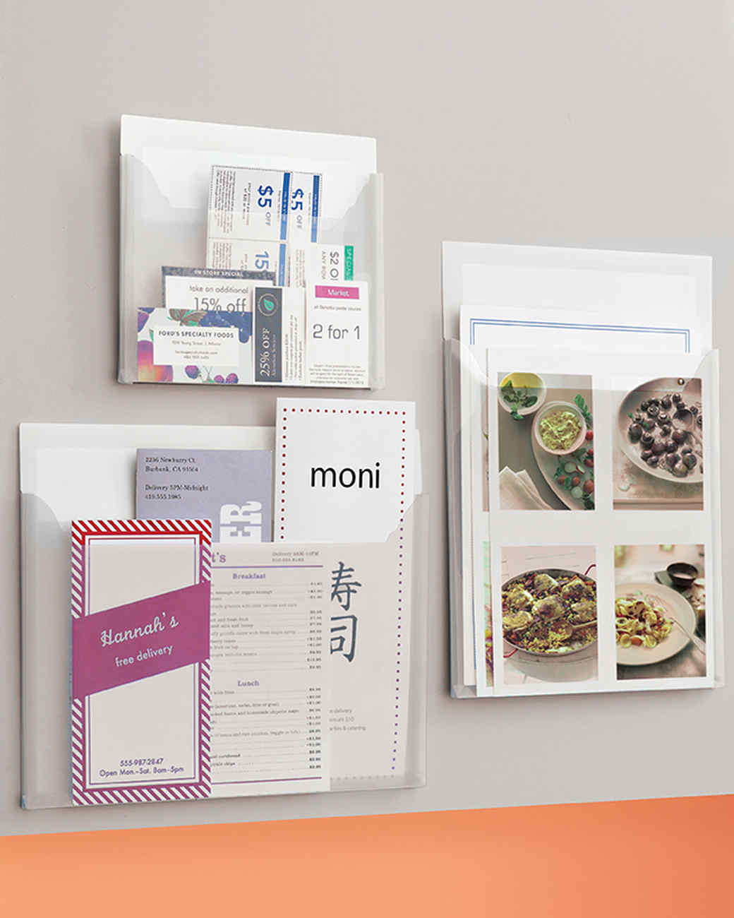 Martha Stewart Home Office Wall Pocket Vertical Poly Clear 24505