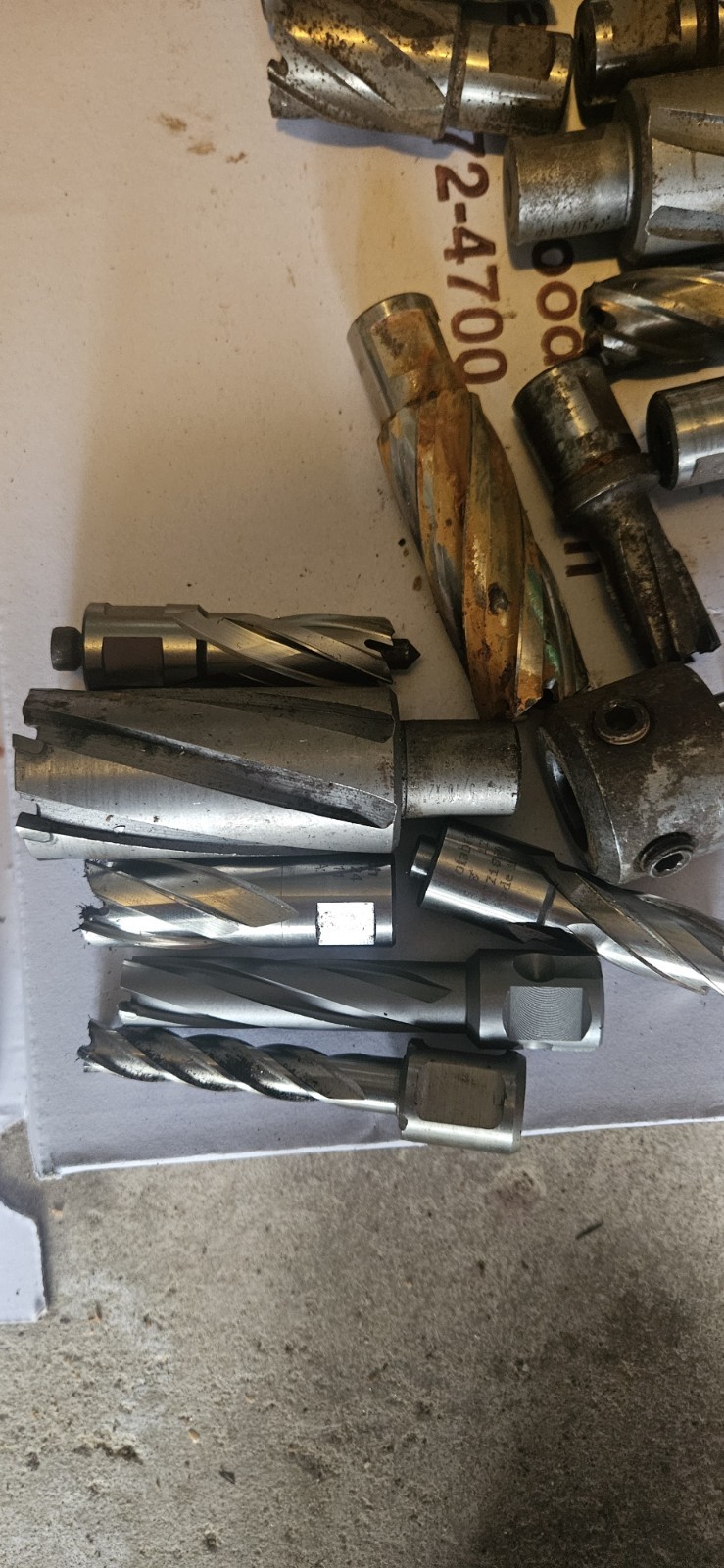 1 lot of Hougen annular cutters All sizes and lengths over 60 bits and pins