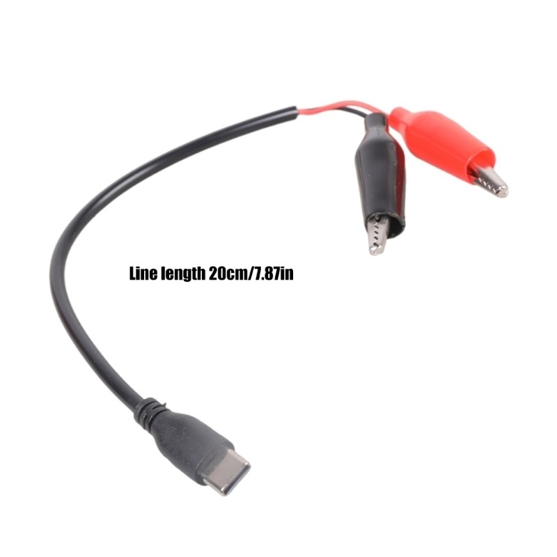 5PCS Practical Type C to Alligator Clip Connection Line Power Output Cable