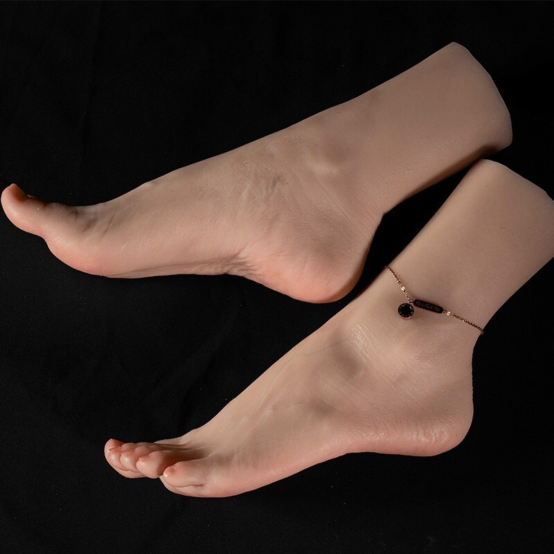 NEW Platinum Silicone Girl High Arch Feet Mannequin/Bendable/Display High-Heels